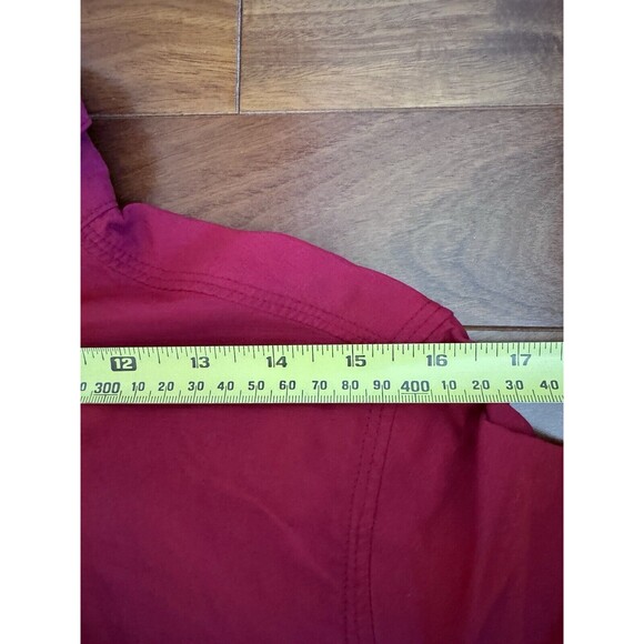 REI Sahara Long Sleeve Shirt Shacket Womens Sz L Red UPF 30+ Pockets Outdoor - Picture 12 of 14